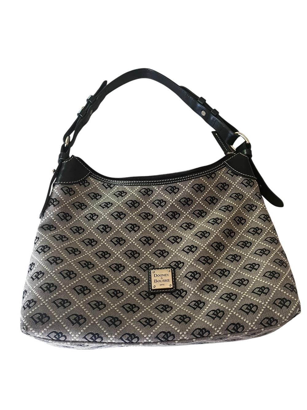 Dooney & Bourke Gray Logo Shoulder Hobo